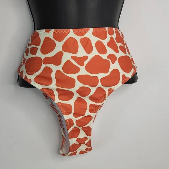 Beachsissi , Orange and creme 2 pc swimsuit, Sz L - Picture 3 of 10